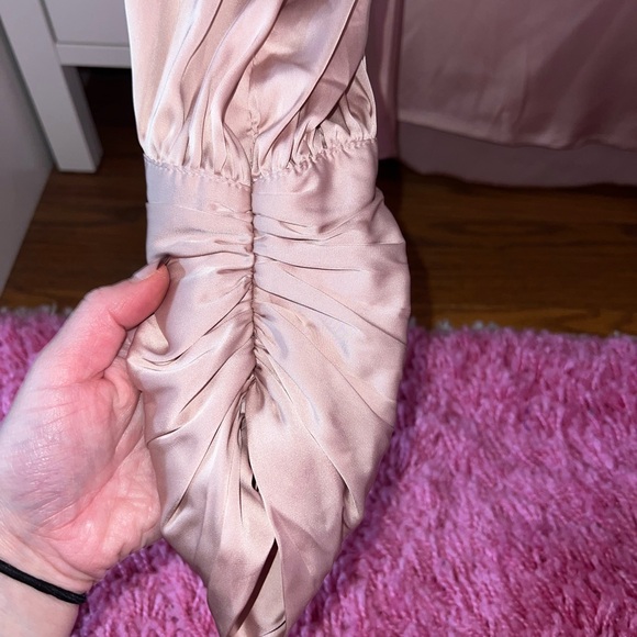 Vici Blush Satin Drape Blouse - Picture 2 of 4